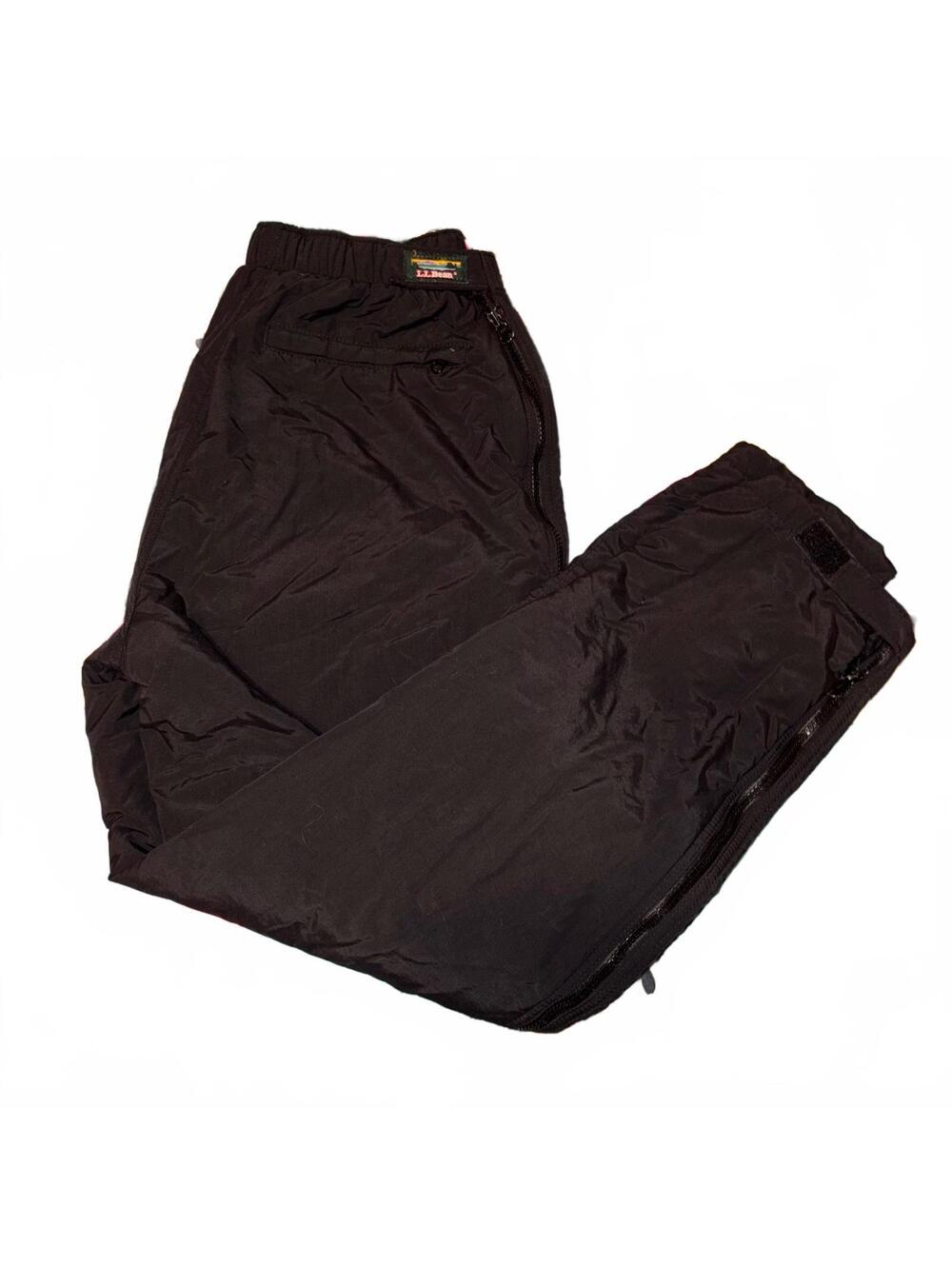 Vtg L.L. Bean Men’s M Black Insulated Side Zip Ski Snow Pants Regular -Excellent
